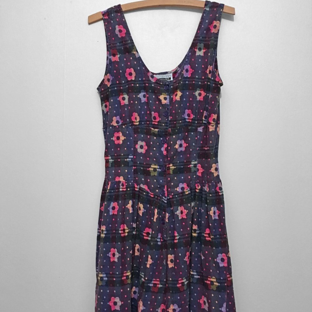 Vintage 90s Purple Shorts Romper in MADRAS Plaid & Floral by Ulterior Motives